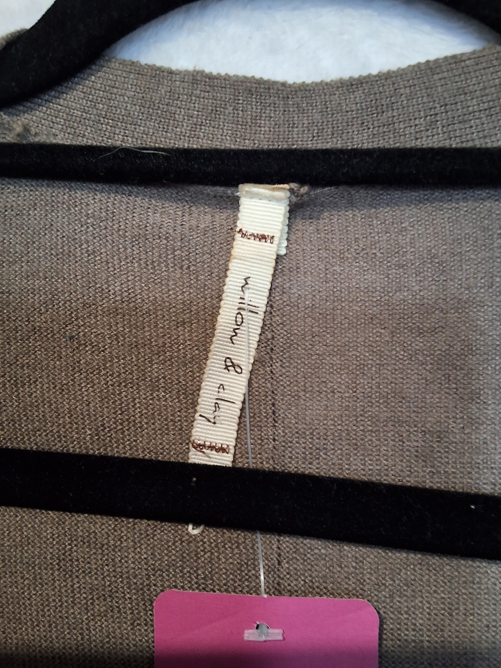 Willow & Clay Taupe V-Neck Button Front Cardigan - Picture 5 of 8